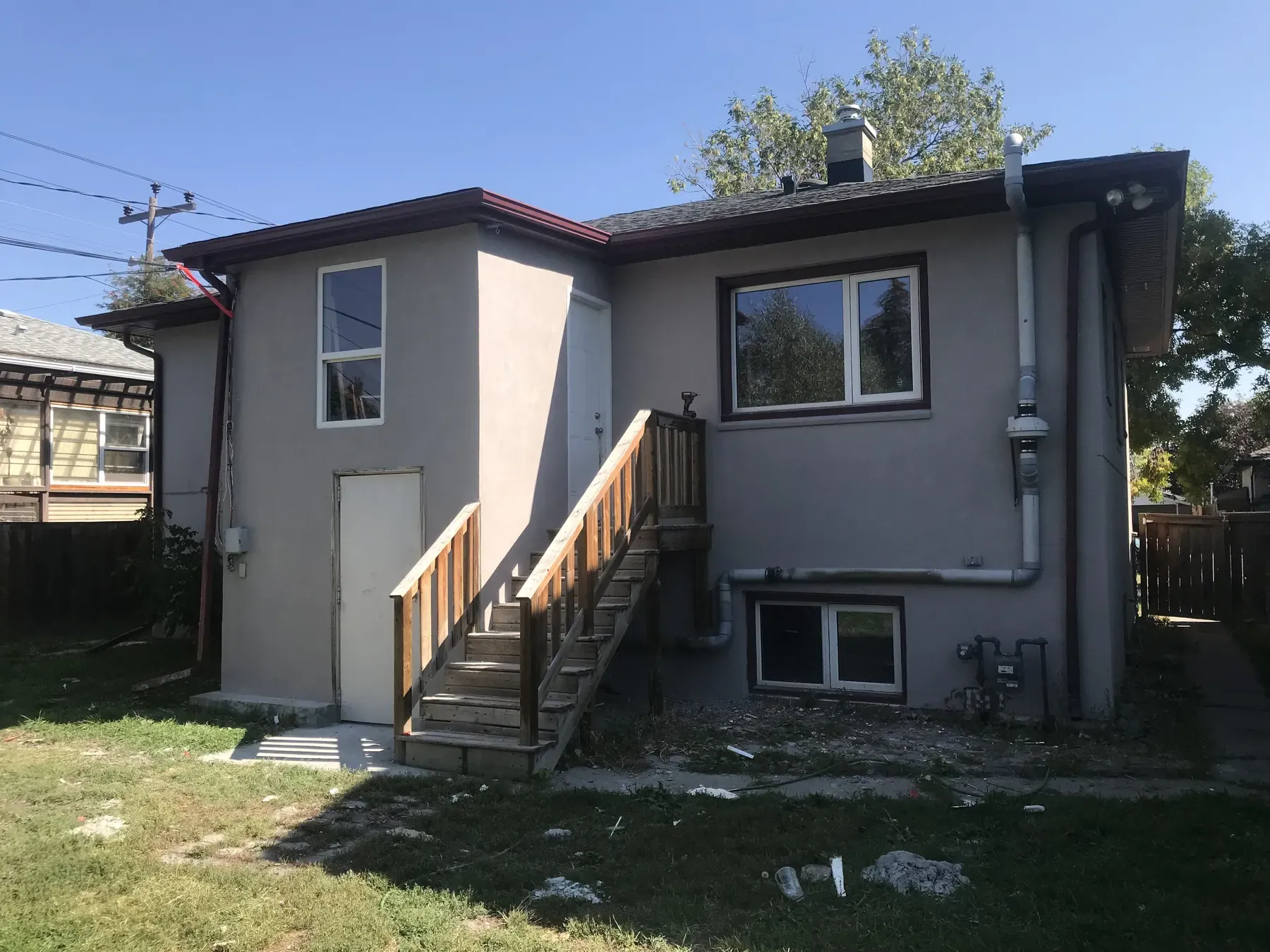 Rear of the house after re-stucco